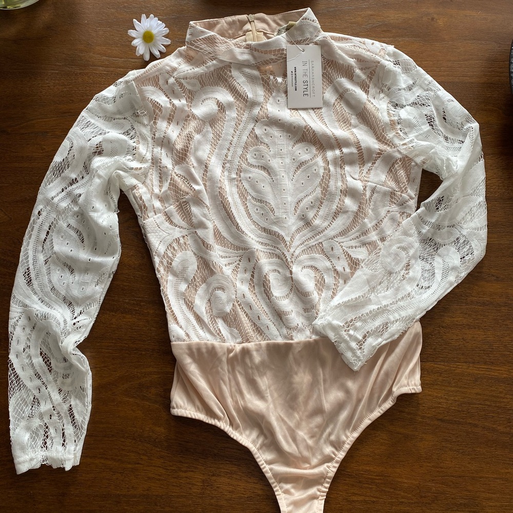 Very SEXY In The Style tattoo lace bodysuit BNWT
